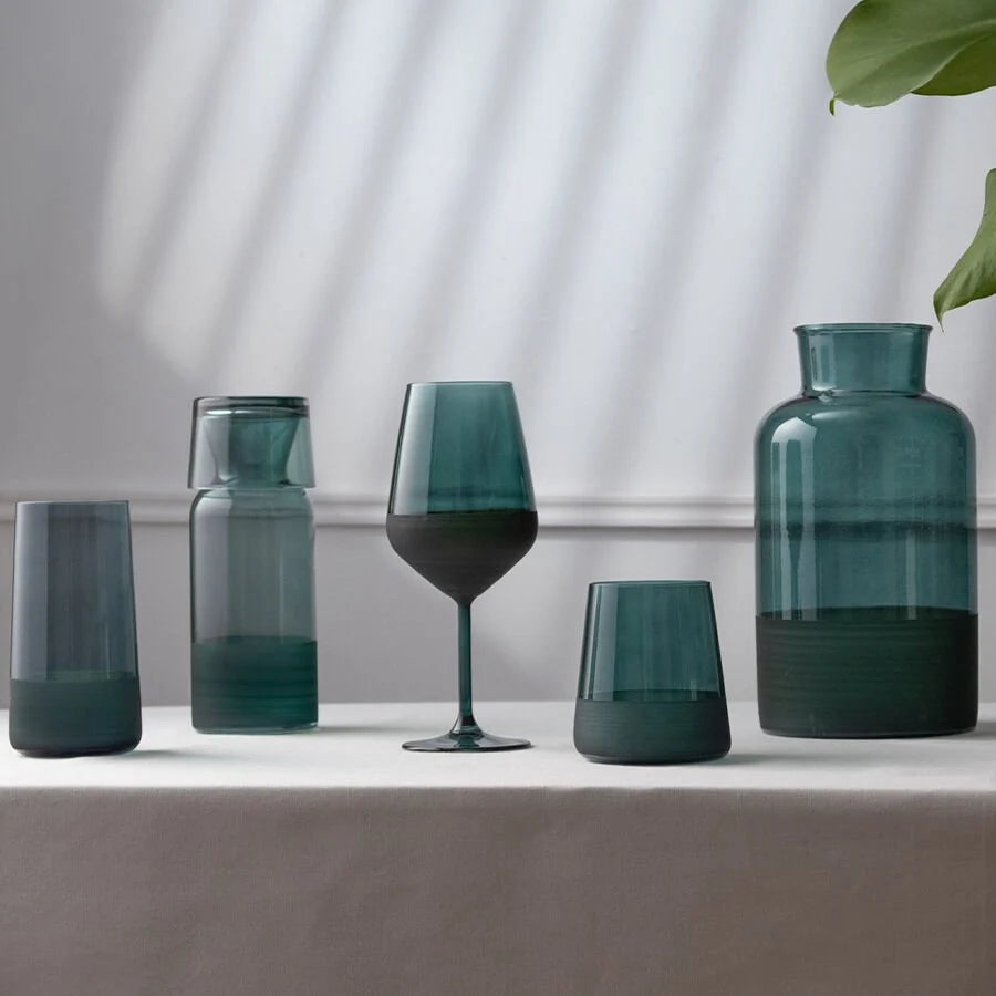 Rakle Matte Glass Set of 6 Wine Glasses 490ml, Green