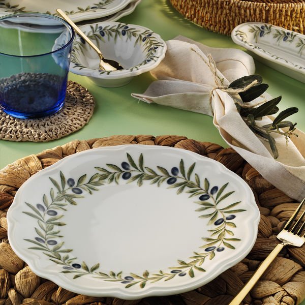 Fecra Lina 14 Piece Stoneware Breakfast Set for 6 People, White
