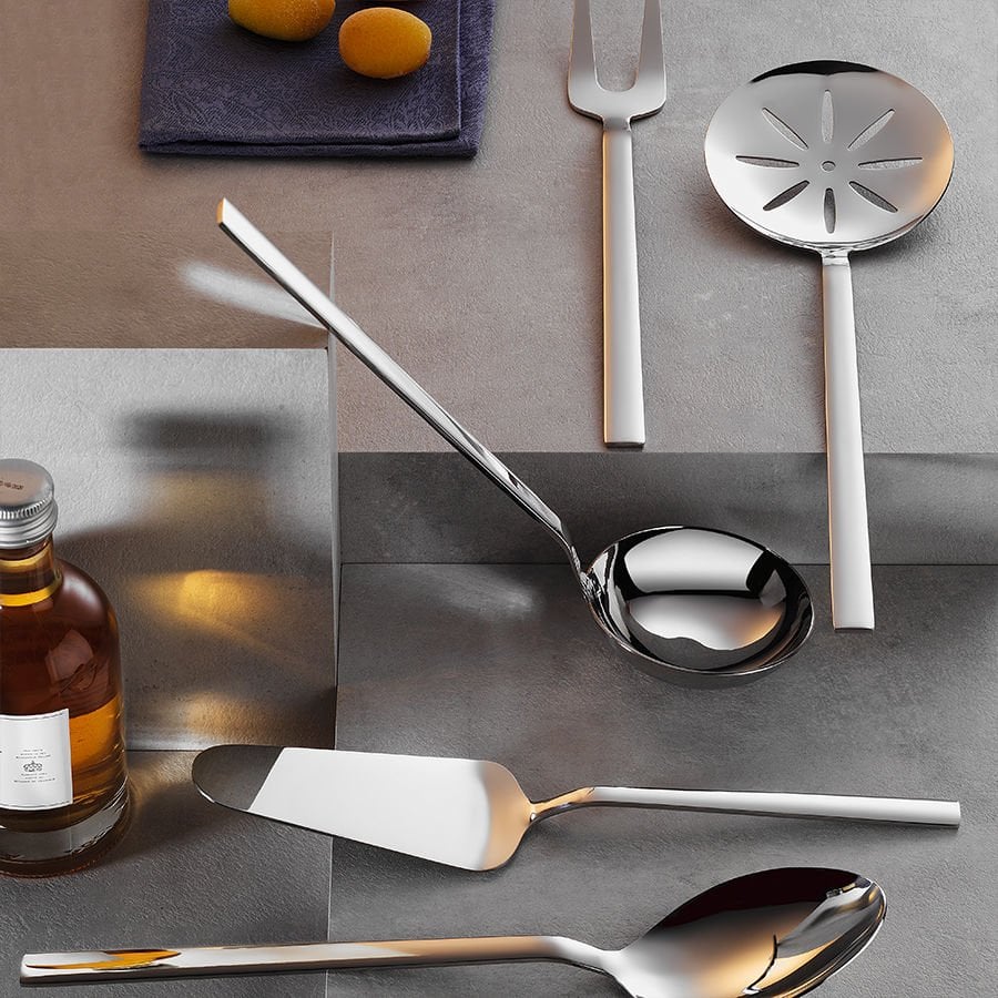 Fecra Doga 101 Piece Stainless Steel Cutlery Set for 12 People, Silver