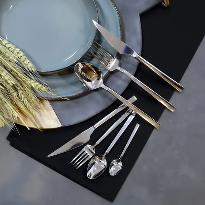 Fecra Doga 101 Piece Stainless Steel Cutlery Set for 12 People, Silver