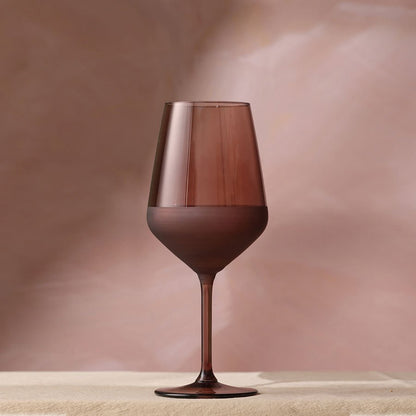 Rakle Matte Glass Set of 6 Wine Glasses 490ml, Brown