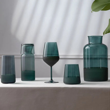 Rakle Matte Glass Set of 6 Wine Glasses 490ml, Green