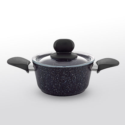 Fecra Starry 4 Piece Mini Granite Pan Set, Black