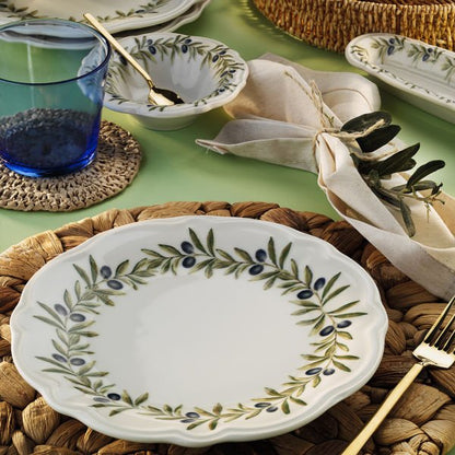 Fecra Lina 14 Piece Stoneware Breakfast Set for 6 People, White